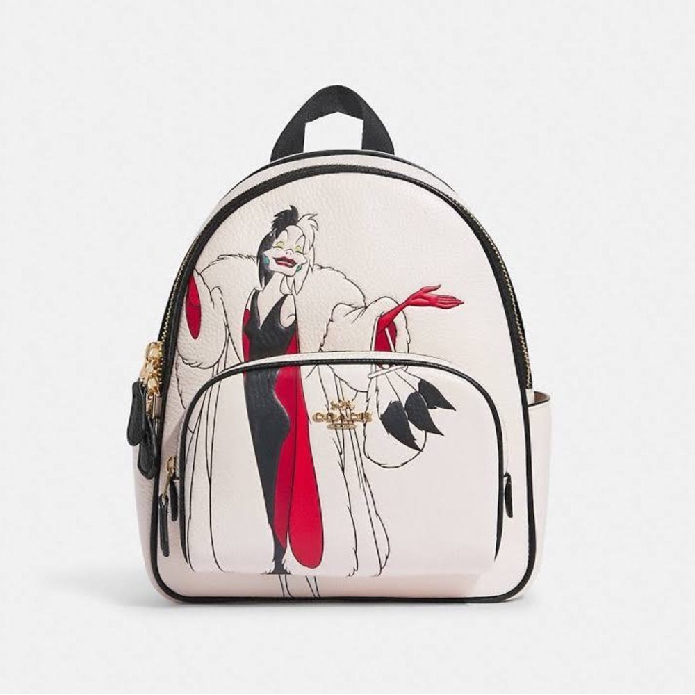 Disney X Coach Mini Court Backpack With
Cruella Motif New COACH